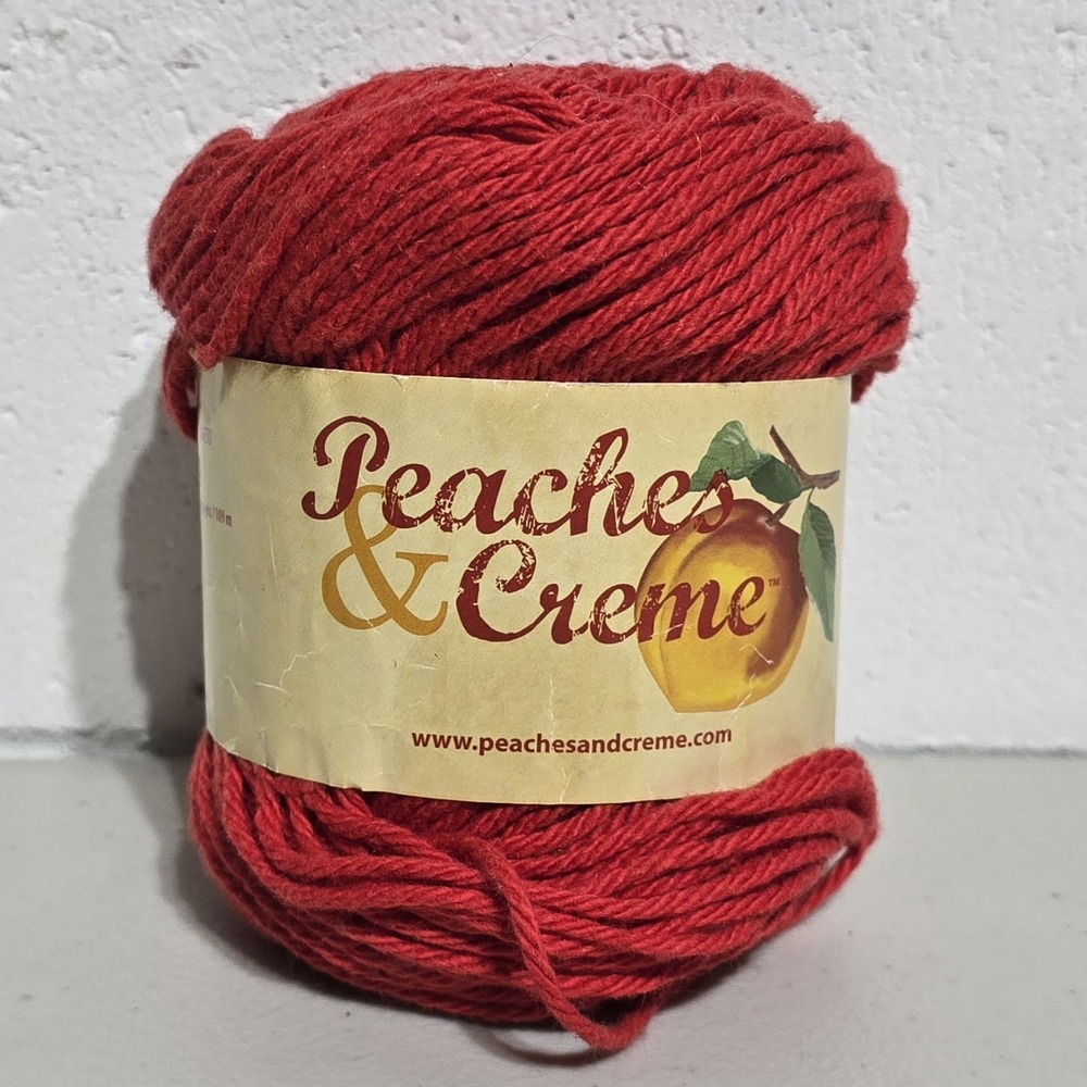 Peaches & Creme 100% Cotton Yarn‎ (Red) 2.5oz 4 Ply Worsted Skein